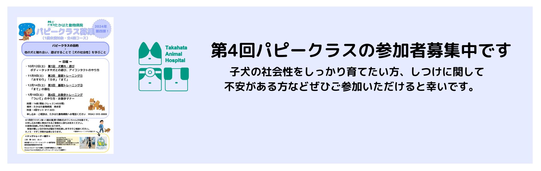 たかはた動物病院　春の健康診断